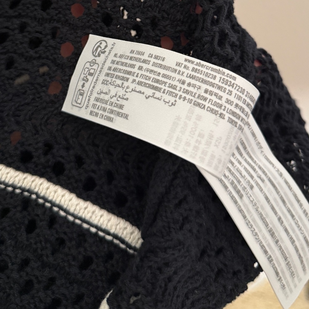 Abercrombie & Fitch Black and White Crochet Maxi Dress in Size XS Petite Length - Picture 7 of 8